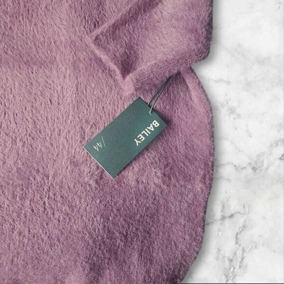 BAILEY 44 Maroon Mock Neck Short Sleeve Pullover Shiny Soft Sweater Size Medium - Picture 10 of 11